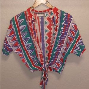 Aztec Print Crop Top